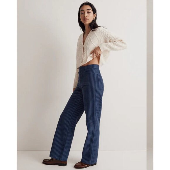 Madewell SZ 31 Emmett Wide Leg Corduroy Pants in Classic Indigo Navy NWT - Picture 2 of 12